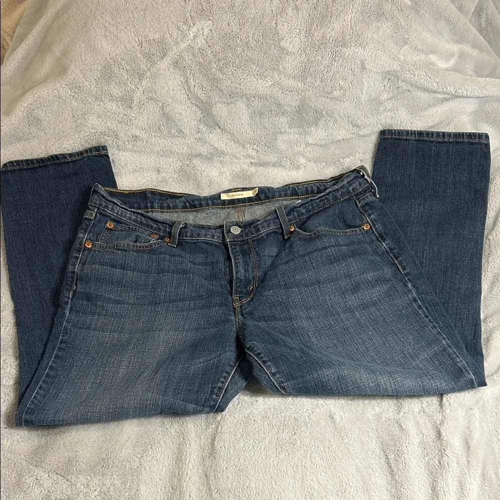 Levi's “Boyfriend” Straight Leg Blue Jeans